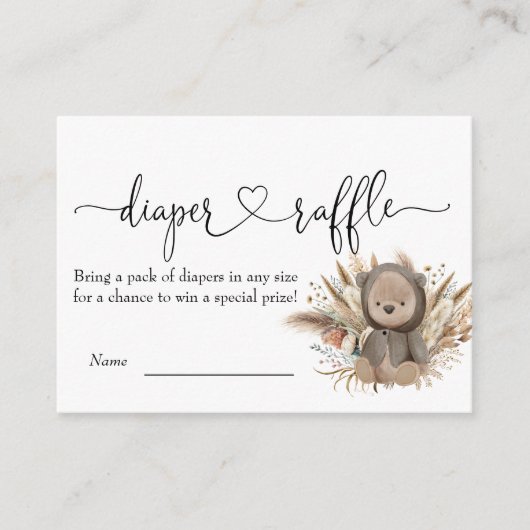 Boho Beer Baby shower Informatiekaartje (Voorkant)