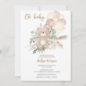 Boho Beer Baby Shower Jongens Uitnodiging (Voorkant)