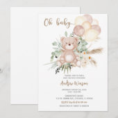 Boho Beer Baby Shower Jongens Uitnodiging (Voorkant / Achterkant)