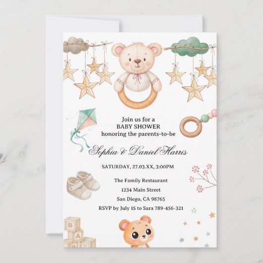 Boho Beer Baby shower Kaart (Voorkant)