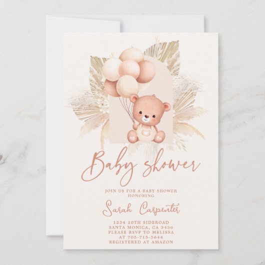 Boho Beer Baby shower Uitnodiging (Voorkant)
