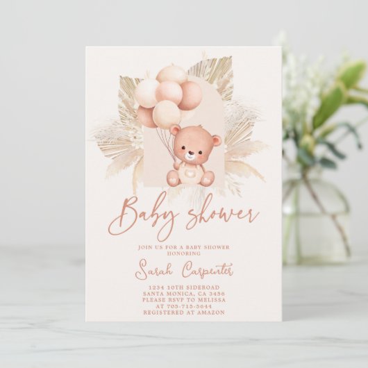 Boho Beer Baby shower Uitnodiging (Staand voorkant)