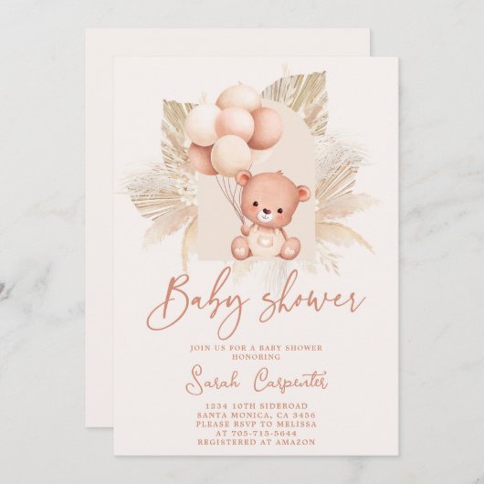 Boho Beer Baby shower Uitnodiging (Voorkant / Achterkant)