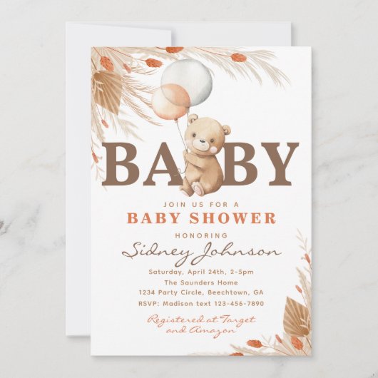 Boho Beer Baby shower Uitnodiging | Beer Shower (Voorkant)