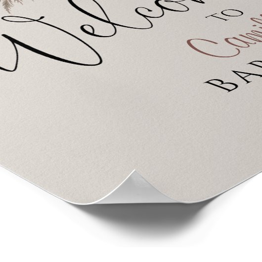 Boho Beer Baby shower Welkom Poster (Hoek)