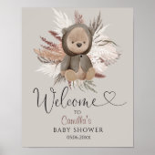 Boho Beer Baby shower Welkom Poster (Voorkant)