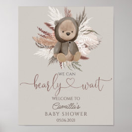 Boho Beer Baby shower Welkom Poster