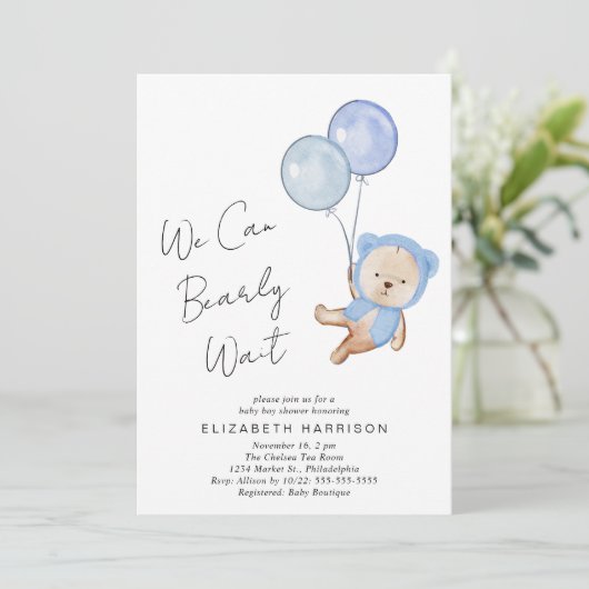 Boho Beer Barly Wait Baby Boy Shower Kaart (Staand voorkant)