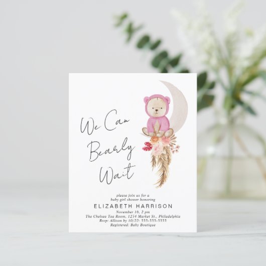 Boho Beer Barly Wait Baby Girl Shower (Staand voorkant)