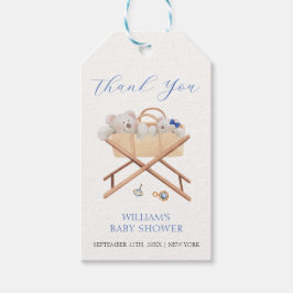 Boho Beer Bassinet Speelgoed Boy Baby shower Bedan Cadeaulabel