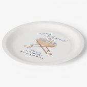 Boho Beer Bassinet Speelgoed Boy Baby shower Papieren Bordje (Gekanteld)