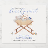 Boho Beer Bassinet Speelgoed Boy Baby shower Sparkling Wijnetiket (Enkel label)