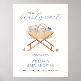 Boho Beer Bassinet Speelgoed Boy Baby shower Welko Poster