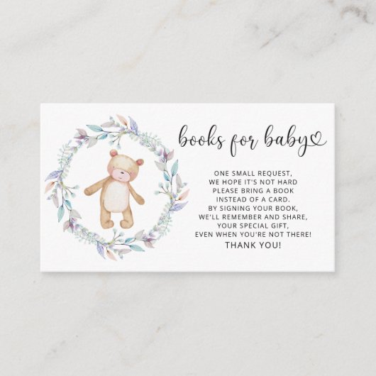 Boho-beer boeken voor baby informatiekaartje (Voorkant)