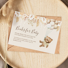 Boho Beer Book Request Baby shower Enclosure Card Informatiekaartje