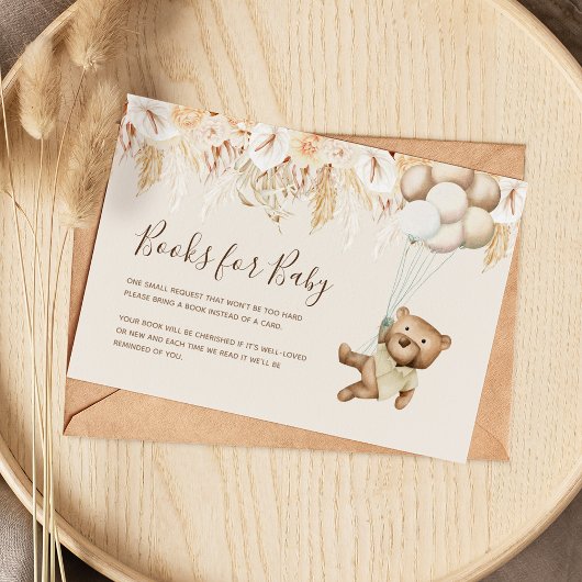 Boho Beer Book Request Baby shower Enclosure Card Informatiekaartje