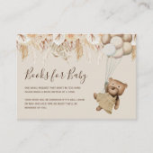 Boho Beer Book Request Baby shower Informatiekaartje (Voorkant)