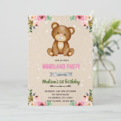 Boho beer bos bad shower uitnodiging (Staand voorkant)