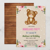 Boho beer bos bad shower uitnodiging (Voorkant / Achterkant)