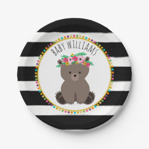 Boho Beer Cardstock geïnspireerd op aangepast Bab Papieren Bordje