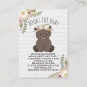 Boho Beer Grijs Hout Baby shower Boekaanvraag Informatiekaartje (Voorkant)