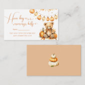 Boho beer herfst baby shower hoe groot mama's buik informatiekaartje (Voorkant / Achterkant)