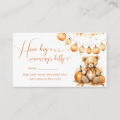 Boho beer herfst baby shower hoe groot mama's buik informatiekaartje (Voorkant)