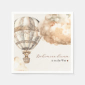 Boho Beer luchtballon Baby shower papier servet (Voorkant)