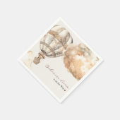 Boho Beer luchtballon Baby shower papier servet (Hoek)