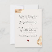 Boho Beer luchtballon pastel Baby shower dank u Bedankkaart (Achterkant)