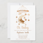 Boho Beer Mobile Baby shower Invitation Kaart (Voorkant)