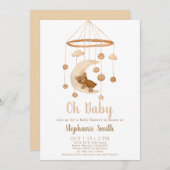 Boho Beer Mobile Baby shower Invitation Kaart (Voorkant / Achterkant)