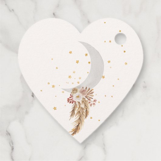 Boho Beer Moon Baby shower Dank u wel Bedankjes Labels (Achterkant)