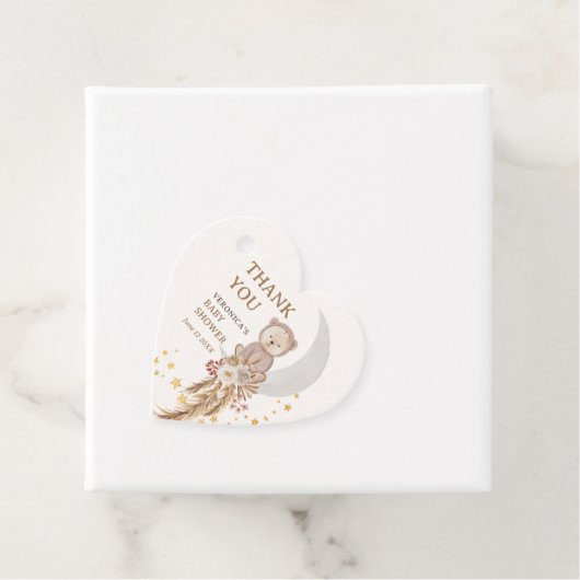 Boho Beer Moon Baby shower Dank u wel Bedankjes Labels (In situ)