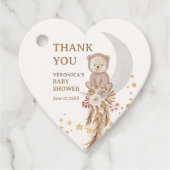 Boho Beer Moon Baby shower Dank u wel Bedankjes Labels (Voorkant)