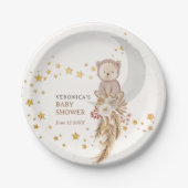 Boho Beer Moon Baby shower Dank u wel Papieren Bordje (Voorkant)
