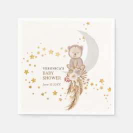 Boho Beer Moon Baby shower Dank u wel Servet