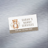 Boho Beer Nanny Babysitter Kinderopvang Magnetisch Visitekaartje (Voorbeeld)