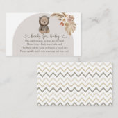 Boho Beer Pampas grass Baby shower Books for Baby Informatiekaartje (Voorkant / Achterkant)