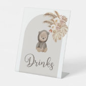 Boho Beer Pampas Grass Baby shower Drinken Reclamebord Met Voetstuk (Voorkant)