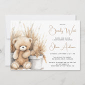 Boho Beer Pampas Grass Barly Wachten Baby shower Kaart (Voorkant)