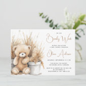 Boho Beer Pampas Grass Barly Wachten Baby shower Kaart (Staand voorkant)