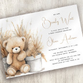 Boho Beer Pampas Grass Barly Wachten Baby shower Kaart
