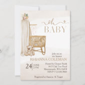 Boho Beer Pampas Grass Bloemig baby shower Kaart (Voorkant)