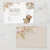 Boho Beer raad eens hoeveel Baby shower er is Visitekaartje (Voorkant / Achterkant)