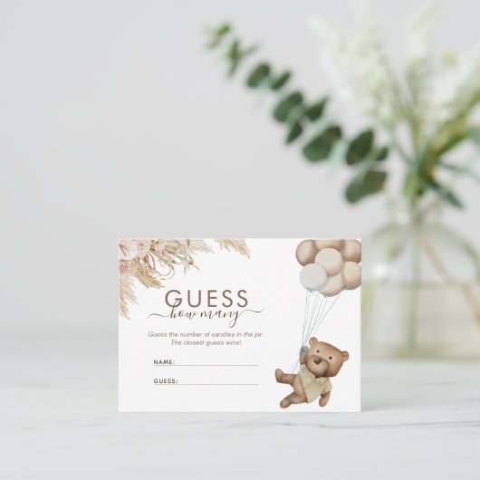 Boho Beer raad eens hoeveel Baby shower er is Visitekaartje (Staand voorkant)