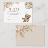 Boho Beer raad eens hoeveel Baby shower er is Visitekaartje (Voorkant / Achterkant)