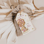 Boho Beer roze ballon Baby shower dank u Cadeaulabel