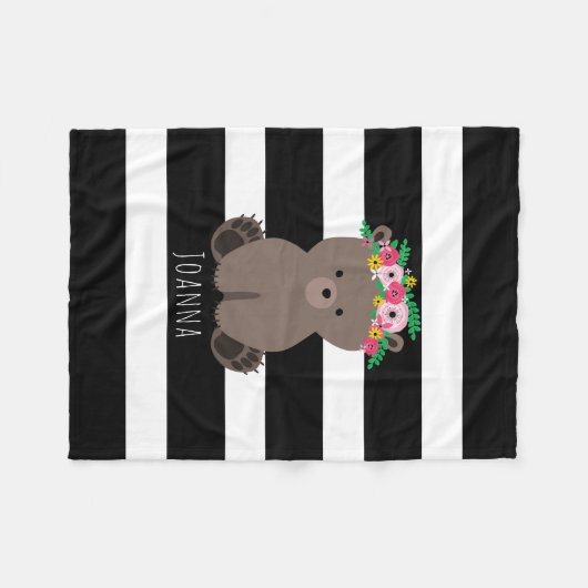 Boho Beer Stripe Girls Fleece Blanket (Voorkant (Horizontaal))