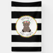 Boho Beer Stripes Baby shower Banner (Verticaal)